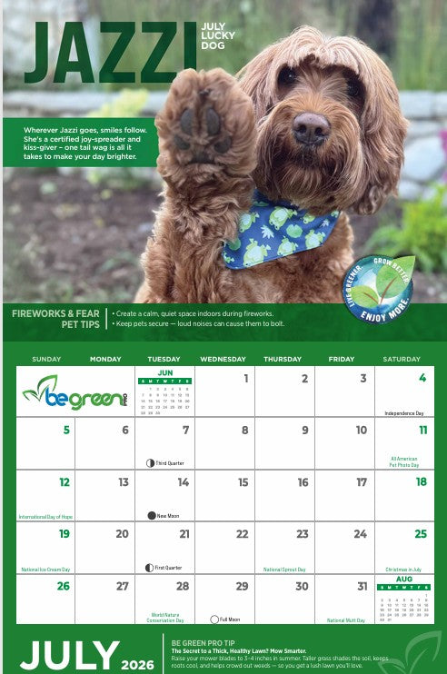 2026 Lucky Dog Wall Calendar